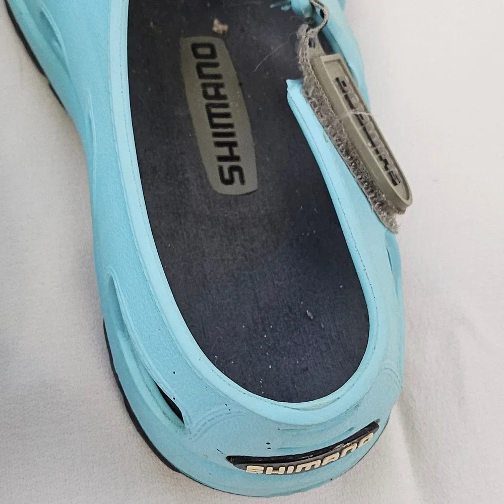 Shimano Evair Marine Shoes Light‎ Blue Fishing Boating Sandals Mens 5 Womens 7